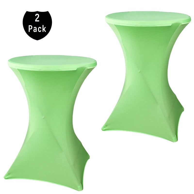 fhberni 2 pack 24 × 43 بوصة كوكتيل أخضر tablecloth دنة جولة الغلاف الجدول المجهزة لحفل حفلات حفلات الزفاف - Image 2