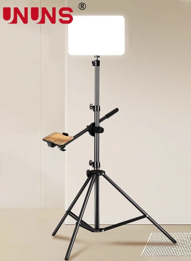 UNUNS 12 inch Led Video Light, three color temperature control dimming, suitable for Phone, with overhead shooting bracket, used for video recording, cooking, photography, live streaming  - Image 1