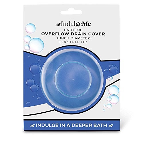 IndulgeMe Overflow Drain Cover, 4 Inch Diameter, Enjoy a Deeper Bath, Fits Most Bathtubs Drain Covers - Image 1