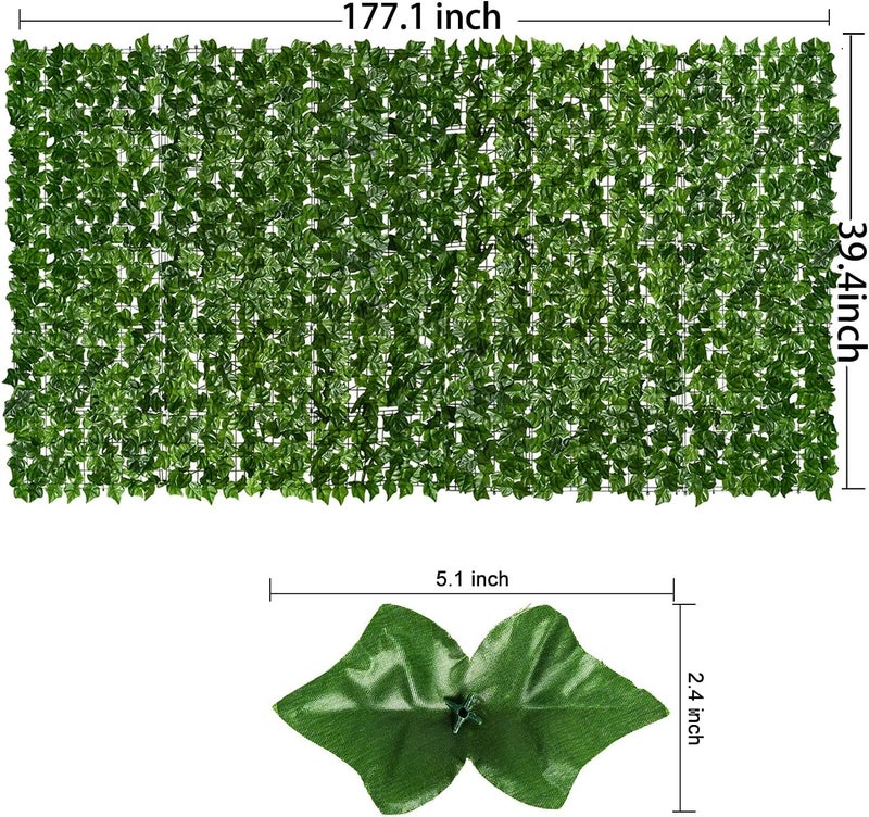 DearHouse Artificial Faux Ivy Hedge Privacy Fence Wall Screen, 177.1 * 39.3inch Leaf and Vine Decoration for Outdoor Garden Home Decor - Image 5