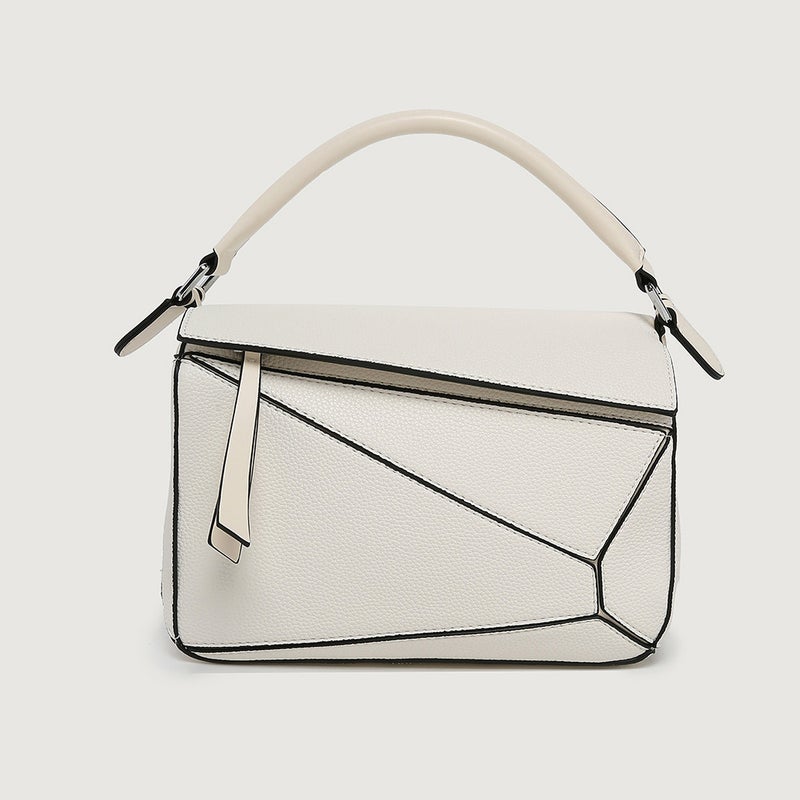 Bags For Women, New Versatile Splicing Geometric Bags, Pebbled Crossbody Bags, Lightweight Large-Capacity Doctor Bags - Image 1