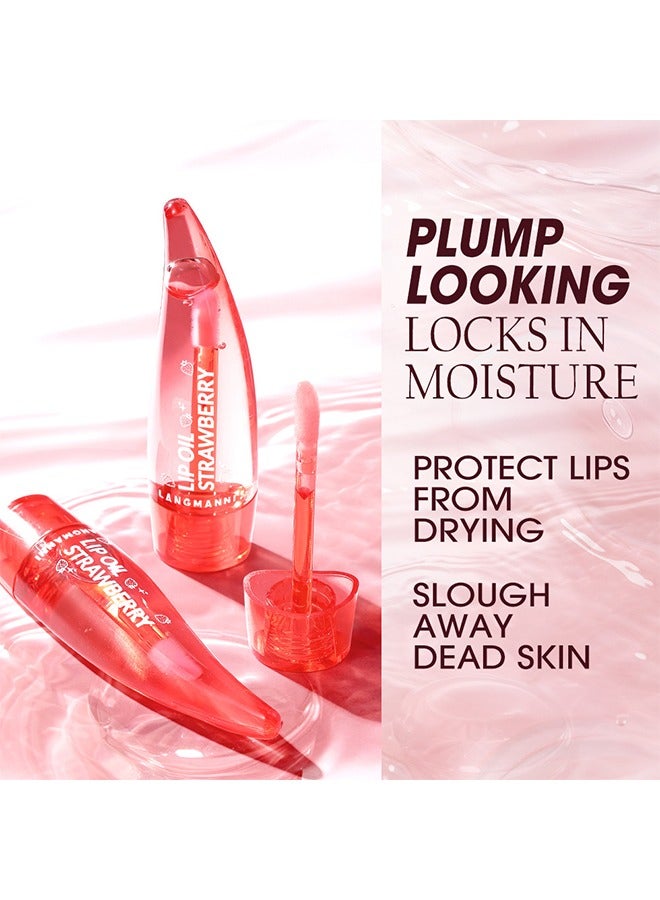 لانجمانّي زيت الشفاه الفراولة - درجة الحرارة تغيير اللون الترطيب ماكياج أحمر الشفاه ترطيب الشفاه ممتلئ العناية بالشفاه المدمرة زيت توهج الشفاه طويل الأمد ، مغذي إصلاح ترطيب ، تقليل تجاعيد الشفاه - Image 2