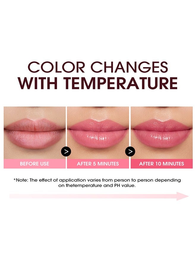لانجمانّي زيت الشفاه الفراولة - درجة الحرارة تغيير اللون الترطيب ماكياج أحمر الشفاه ترطيب الشفاه ممتلئ العناية بالشفاه المدمرة زيت توهج الشفاه طويل الأمد ، مغذي إصلاح ترطيب ، تقليل تجاعيد الشفاه - Image 5