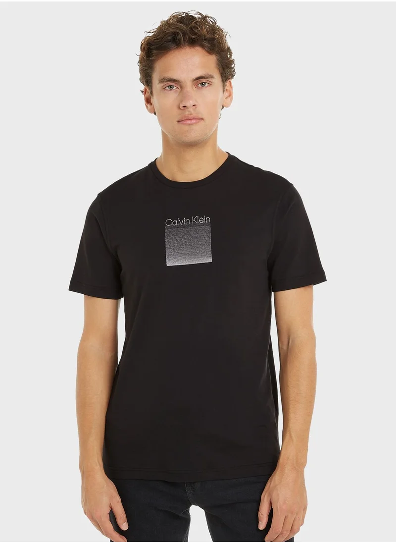 CALVIN KLEIN Embroidered Logo Crew Neck T-Shirt