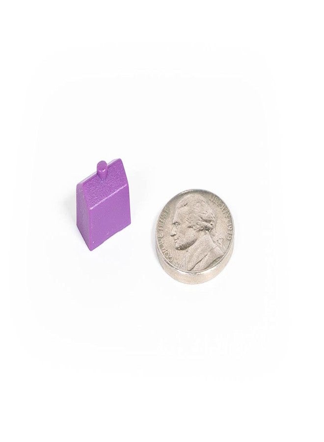 Morrison Games Plastic Houses: Purple Color Board Game Replacement House (Colored Miniature Town & City Buildings, Board Game Playing Pieces) | 50 Pieces - Image 2
