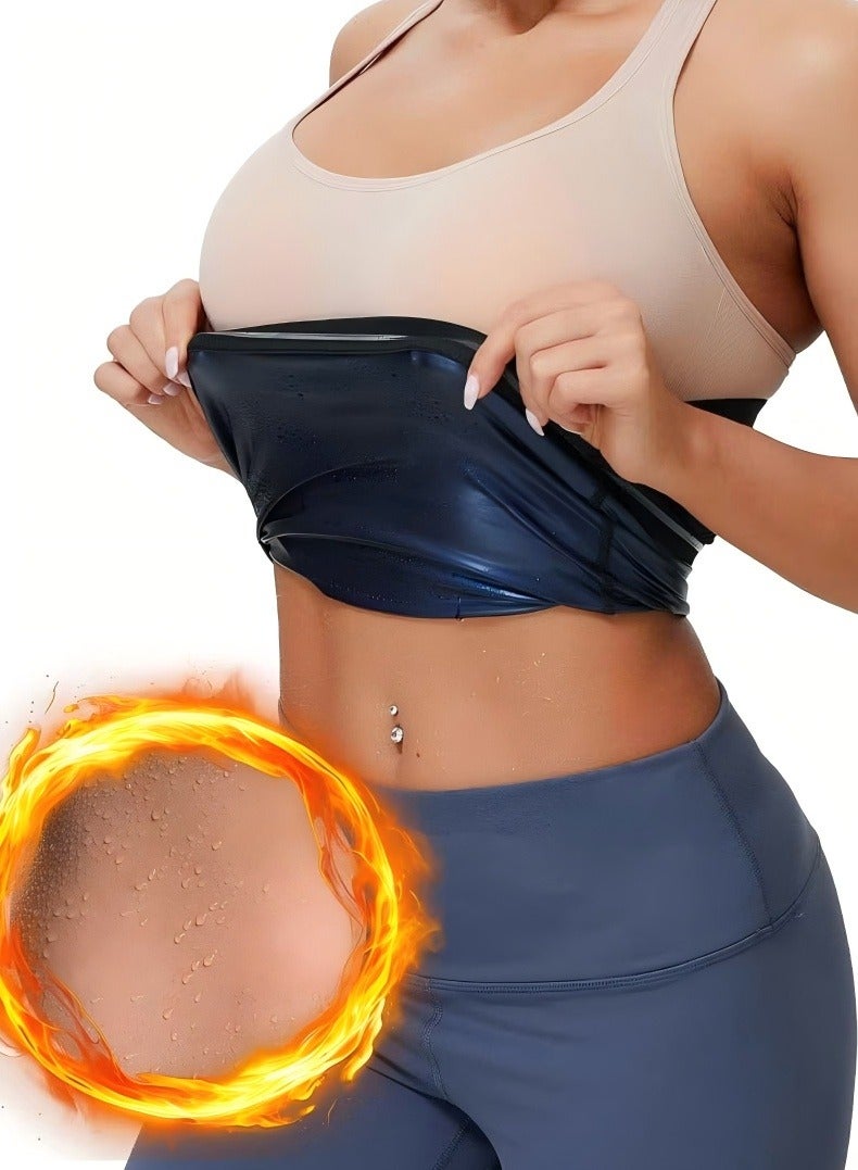 Changer Sauna Suit for Women Lower Belly Fat Sauna Slimming Sweat Body Shaper Jacket Hot Waist Trainer Sweat Belt Band Long Sleeve Zipper Shirt Workout Top, XL - Image 4