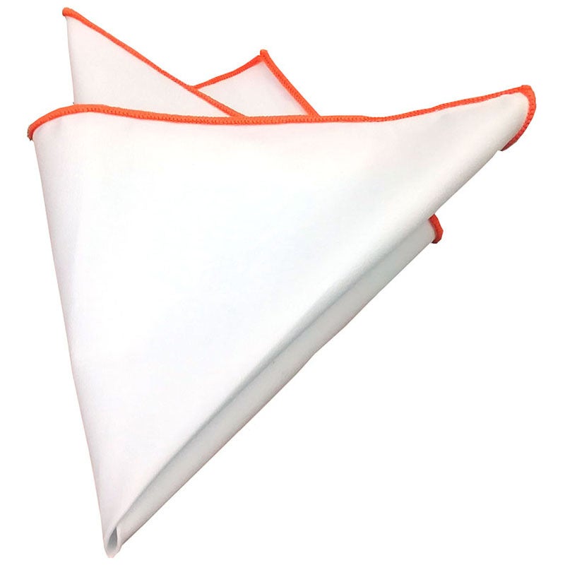 Pure White Cotton Trendy Men'S Suit Pocket Square 23Cm Square Ceremonial Handkerchief - Image 3