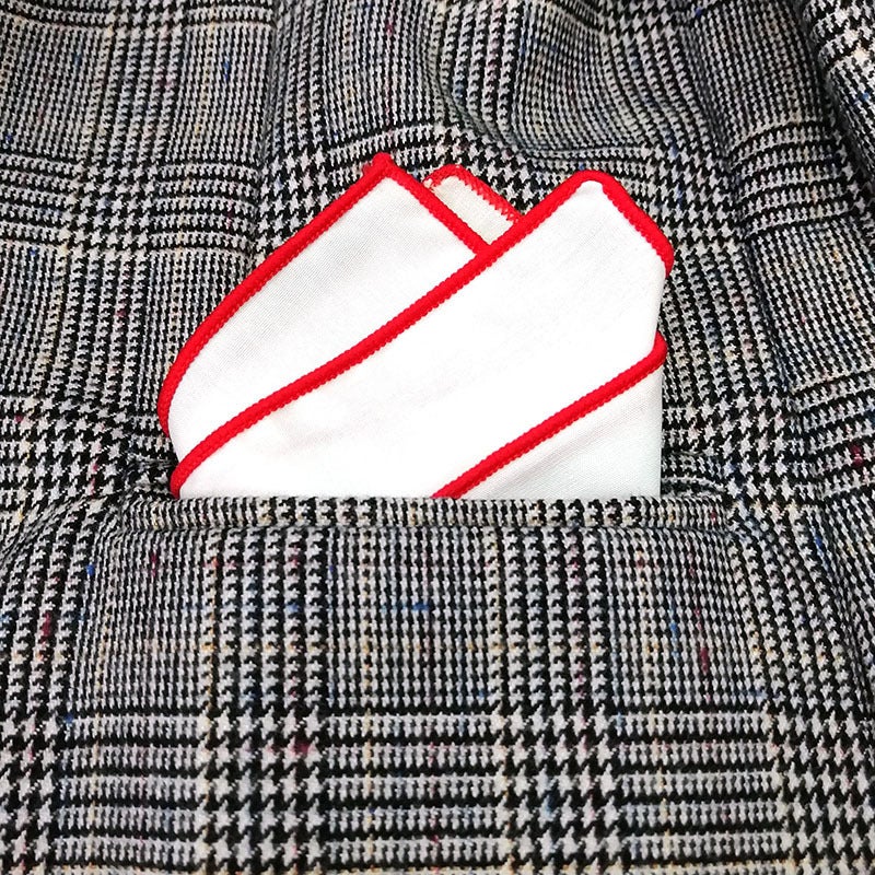 Pure White Cotton Trendy Men'S Suit Pocket Square 23Cm Square Ceremonial Handkerchief - Image 4