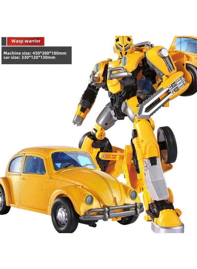 Transformable Toy Model Car Robot Bumblebee Dinosaur Cable Handheld Gundam Alloy Authentic Children's Boys Gifts-Color: Wasp Beetle] 45cm Acousto-optic Version Of The Gift Box  - Image 1