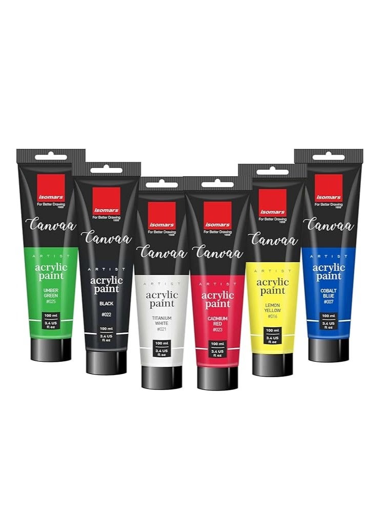 Isomers Canvaa Acrylic Paint 100ml Vibrant Pigmented & Fadeproof Colors - ARTIST SERIES - For Canvas Painting, Scrap Book, Paper Board, Wood & Terracotta Lemon Yellow - Image 3