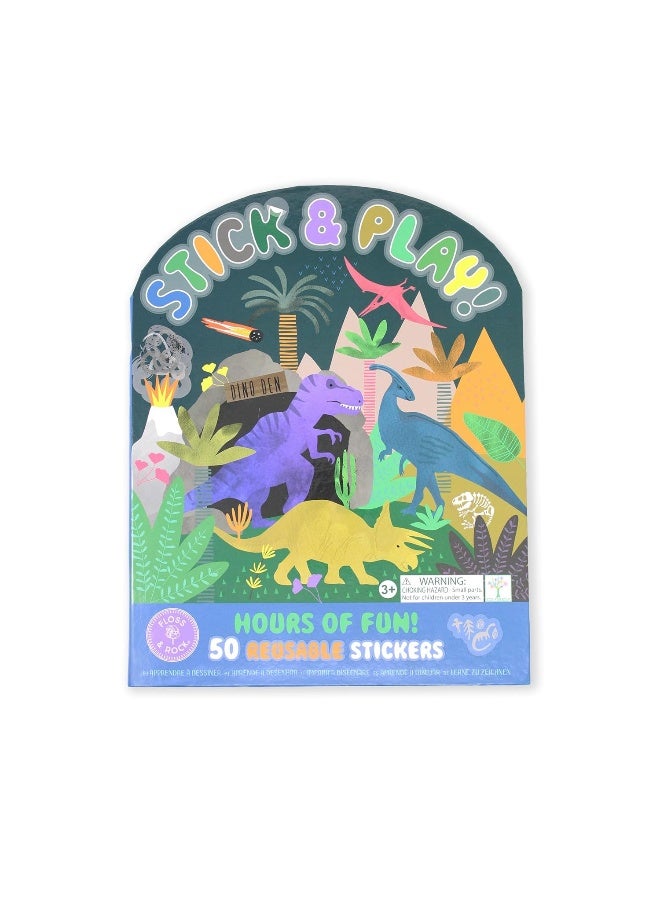 Floss & Rock Dino Stick & Play Book (Hardcover) - Image 1
