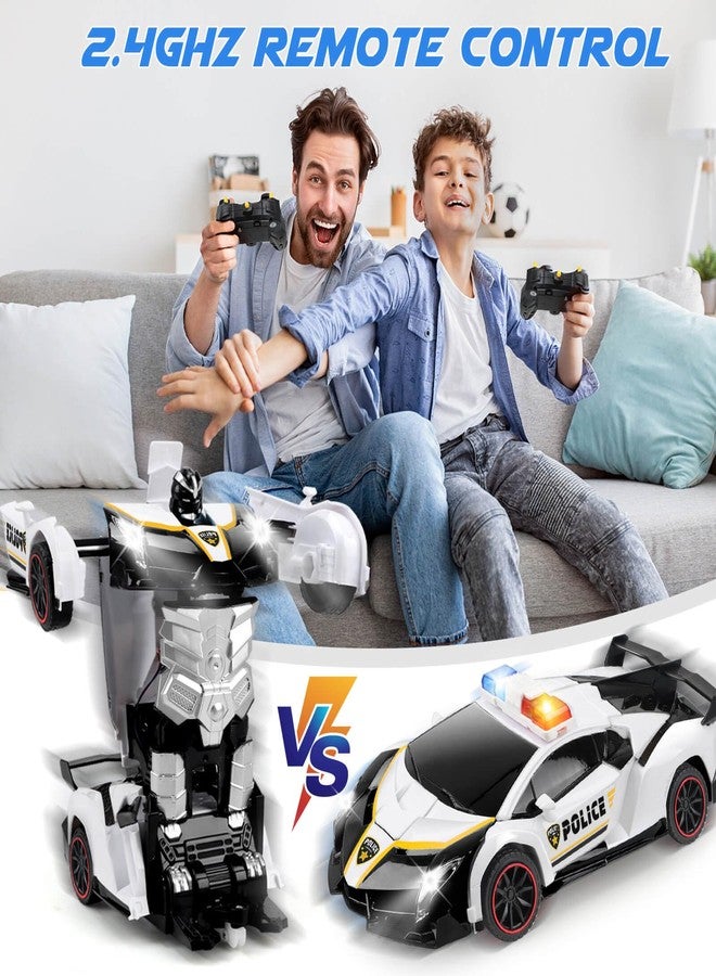 YOTOY Remote Control Car Toy for Kids 4 5 6 7 8, Transform Police RC Cars Toy, Robot Car, Birthday Gift for Kids Toys Age 4 5 6 Years Old Boys and Girls - Image 2