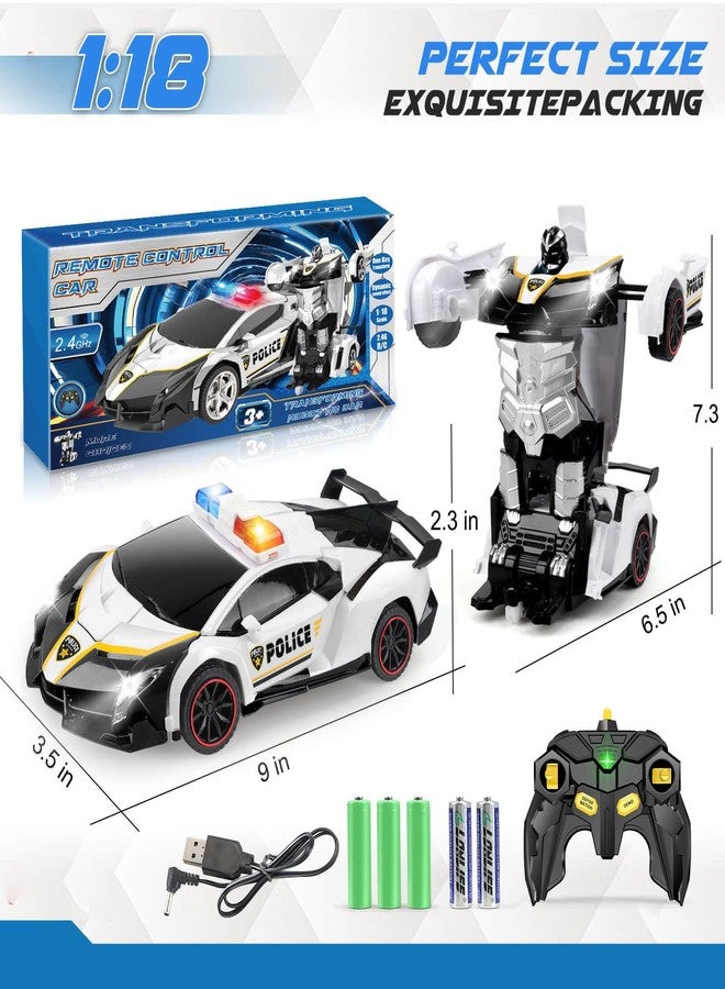 YOTOY Remote Control Car Toy for Kids 4 5 6 7 8, Transform Police RC Cars Toy, Robot Car, Birthday Gift for Kids Toys Age 4 5 6 Years Old Boys and Girls - Image 5