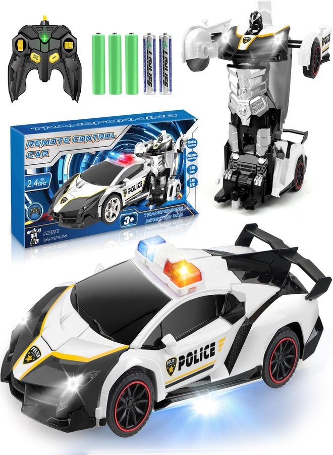 YOTOY Remote Control Car Toy for Kids 4 5 6 7 8, Transform Police RC Cars Toy, Robot Car, Birthday Gift for Kids Toys Age 4 5 6 Years Old Boys and Girls - Image 1