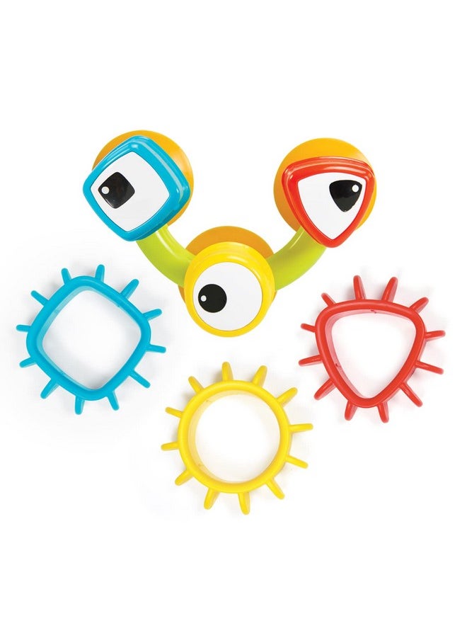 Yookidoo Yookidoo Baby Bath Toy - Spin 'N' Sort Water Gear - Childrens Sensory Water Wheel Set That Attaches to Any Size Tub - Includes Suction Cups, 3 Googly Eye Gears, and Pourers  - Image 3