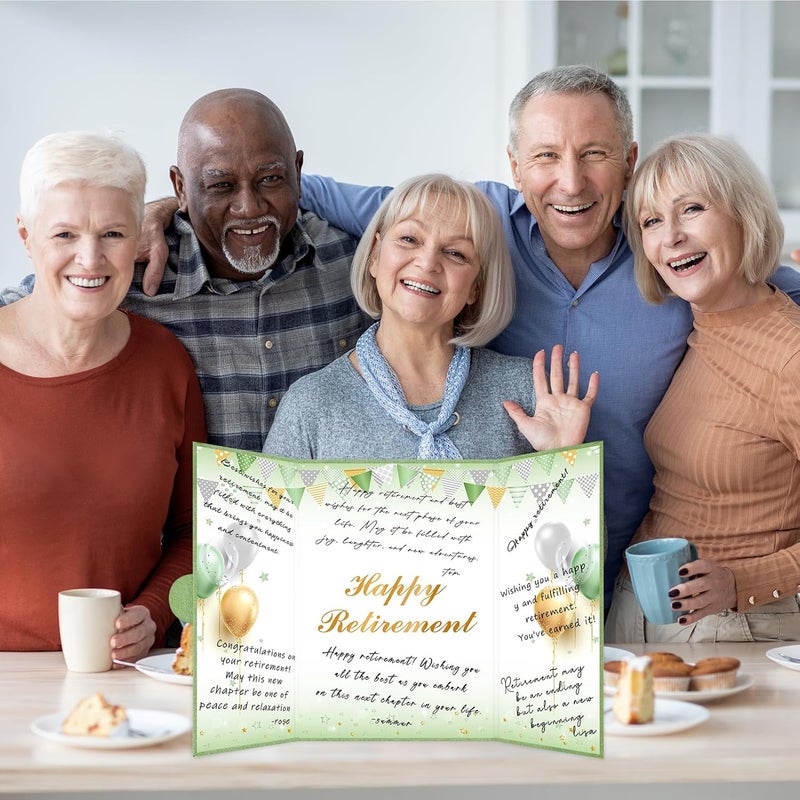 Roetyce Retirement Party Decorations Women Men, Green Happy Retirement Guest Book Jumbo Card, Retired Keepsake Gift for Coworker Friends Family, Sage Green Legend Has Retired Signature Board - Image 4