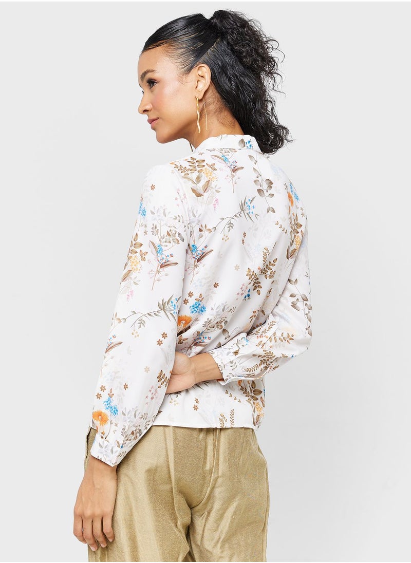 ELLA - Ditsy Print Button Down Shirt - Image 1