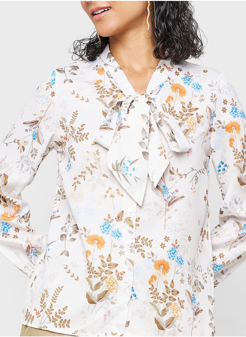 ELLA - Ditsy Print Button Down Shirt - Image 1