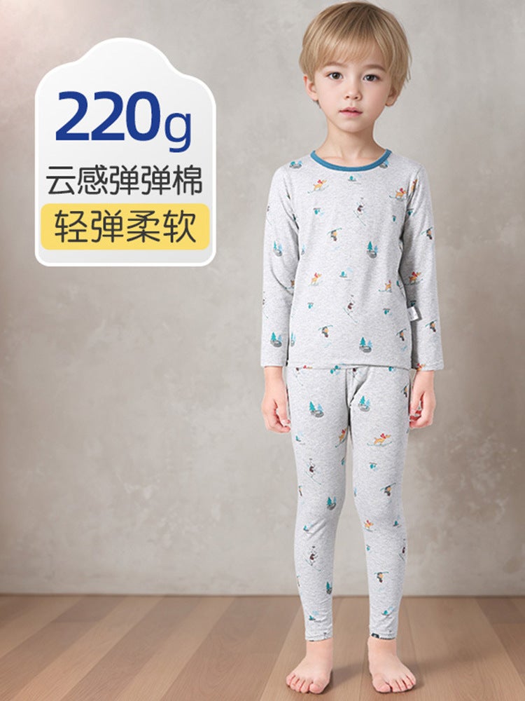 Children'S Autumn Clothes And Pants Suit Boys' Thermal Underwear Cotton Children'S Home Clothes Baby Pajamas - Image 5