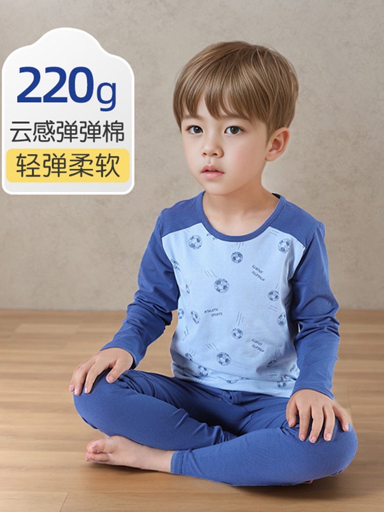 Children'S Autumn Clothes And Pants Suit Boys' Thermal Underwear Cotton Children'S Home Clothes Baby Pajamas - Image 3