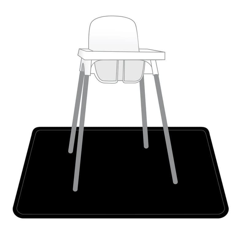 BapronBaby Minimalist Black Splash Mat - Waterproof Catch-All for Under High Chairs, Floors, Tables, Playtime or Arts & Crafts - Machine Washable - 45" x 45” - Image 3