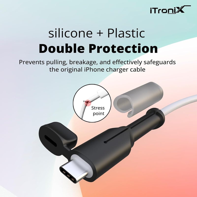 iTronix Cable End Protector ONLY Suitable for iPhone Lightning Cable (Type-C to Type-C) Protective Dust Waterproof Cover Reinforced Protector Cap (Grey) - Image 4