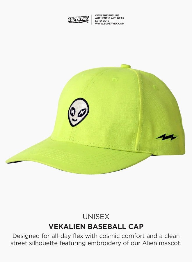Supervek Alien Neon Green Baseball Cap - Premium Snapback Cap for Men & Women - Stylish Travel Streetwear - Baseball Caps for Men - Original Caps for Men - GenZ Fashion Accessory - Image 5