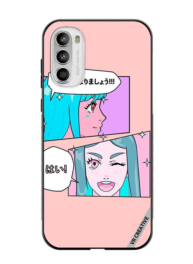 VR CREATIVE Protective Case Cover For Motorola Moto G82 Cute Pastel Collage With Manga Comics Frames With Anime Characters Design Multicolour - Image 1