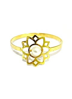 18K Pure Gold Elegant Flower Zircon Stone Ring Size 8