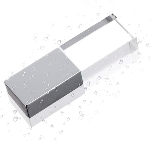 HONGPAS New Crystal Transparent Rectangle Genuine USB Flash Drive 3.0 LED Lighting Memory Stick Birthday Wedding Gift Pen Drive,Silver (32GB)… - Image 4