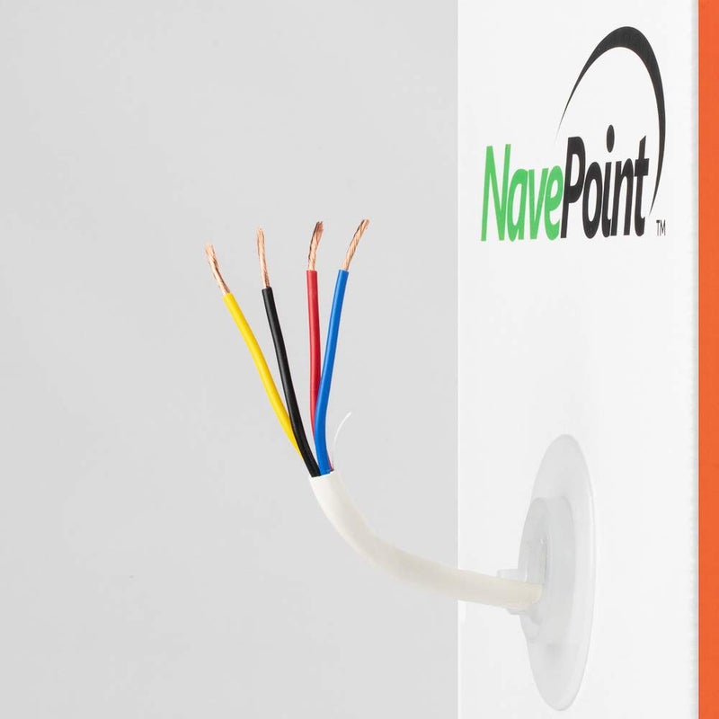NavePoint 250ft in Wall Audio Speaker Cable Wire CL2 16/4 AWG Gauge 4 Conductor Bulk White - Image 4