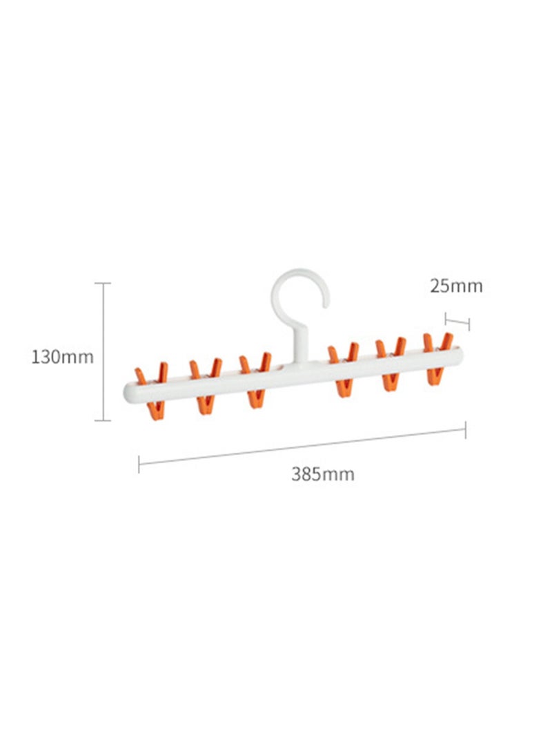 رف تجفيف ملابس أنيق وبسيط بلون المعكرون مع مشابك، قدرة تحمل عالية، علاقة ملابس متعددة الوظائف لتجفيف الجوارب، سهلة التخزين، مشابك غسيل مضادة للتشابك، مشابك بنطلون قوية (أبيض وبرتقالي) - Image 4
