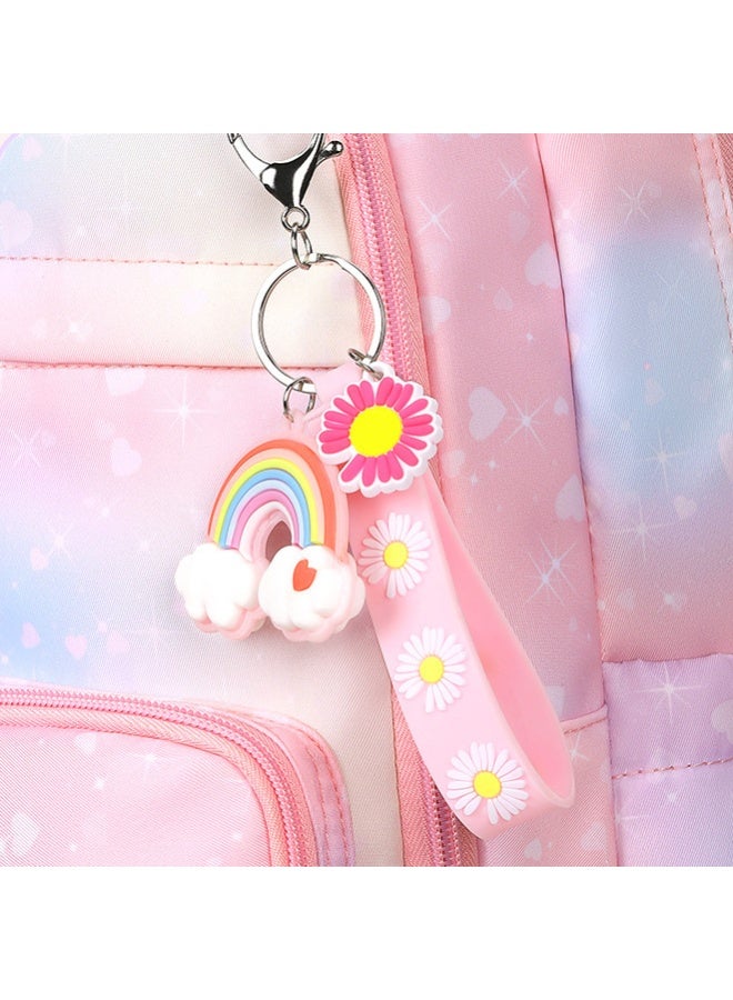 3PCS Girls School Backpack Rainbow 8-12 Years Waterproof Lightweight Spine-Protective Breathable Wear-Resistant - Image 5