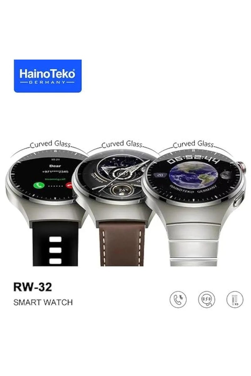 Haino Teko Premium HainoTeko Watch 4 Pro RW-32 Smartwatch with Curved Glass Display and Triple Strap Set - Image 2