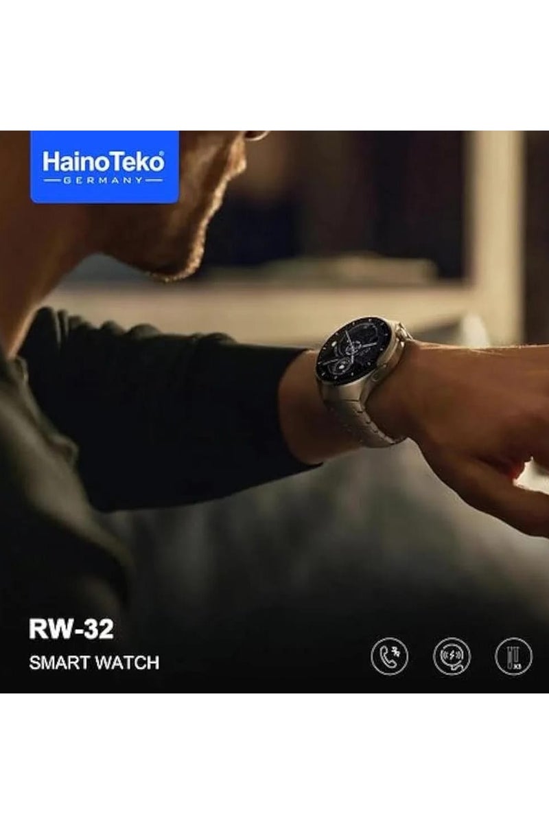Haino Teko Premium HainoTeko Watch 4 Pro RW-32 Smartwatch with Curved Glass Display and Triple Strap Set - Image 3