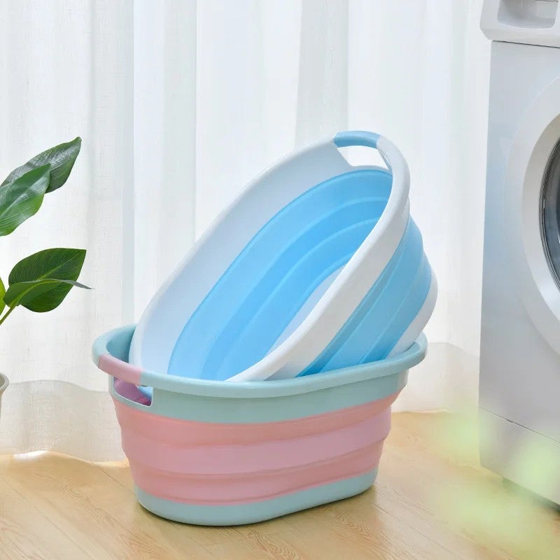 Y&D Collapsible Laundry Basket with Handle - Portable Plastic Dirty Clothes Storage for Baby, Pets & Bath - Space Saving Organizer - Image 5