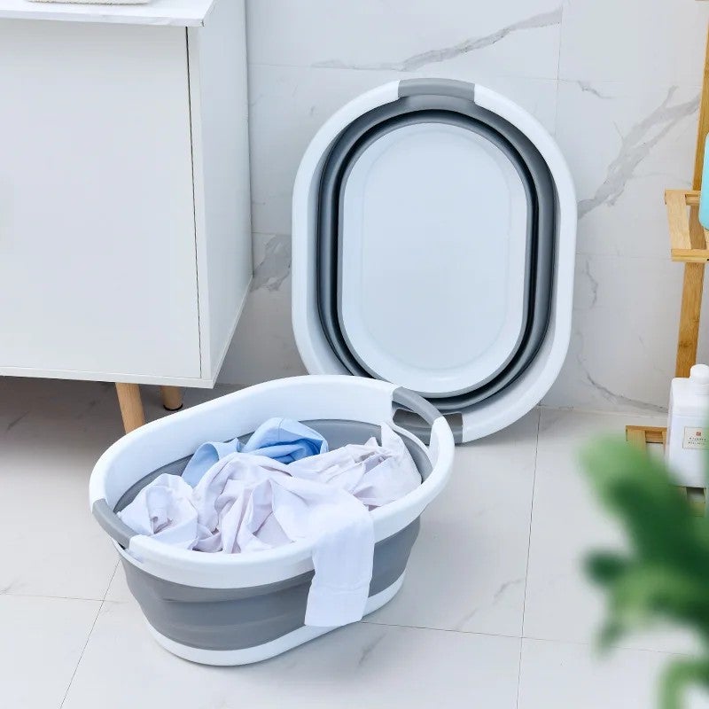 Y&D Collapsible Laundry Basket with Handle - Portable Plastic Dirty Clothes Storage for Baby, Pets & Bath - Space Saving Organizer - Image 2