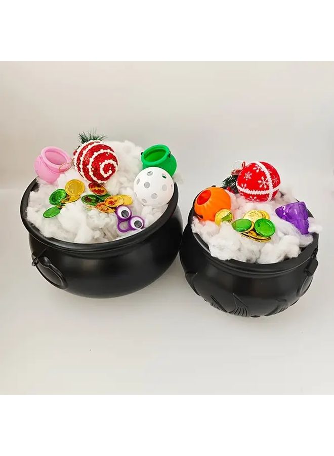 2 Pcs Halloween Decorative Buckets 12 6 Inch Witch And 9 84 Inch Flame For Indoor Outdoor - Image 1