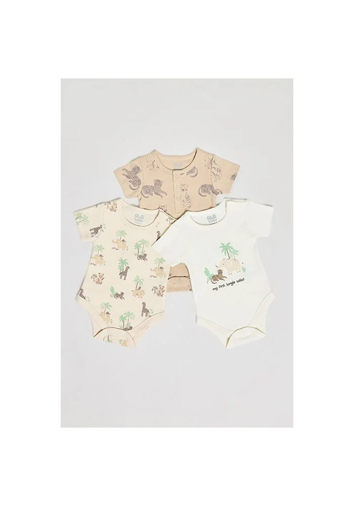 R&b 3 Pack Printed Bodysuits