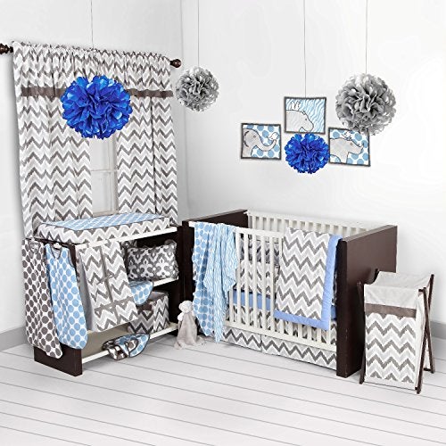 Bacati - Ikat Muslin 2 Pc Security Blankets (Grey/Blue) - Image 2