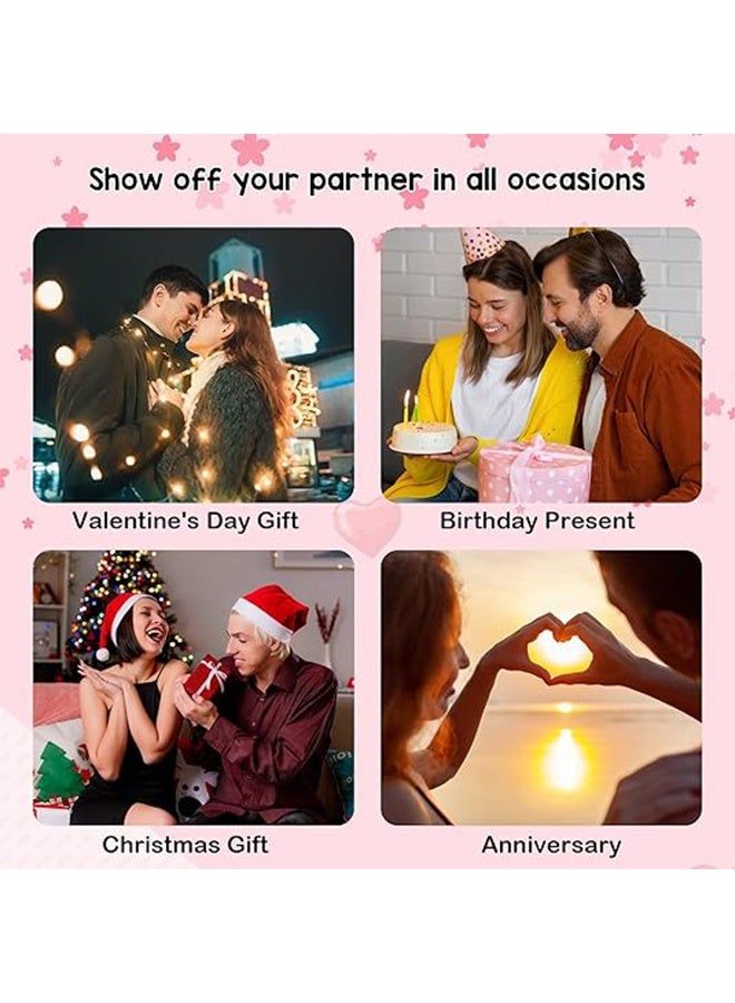 GIFT Magnetic Couples Bracelets and Necklace, His and Hers Matching Set, Forever Bracelets Crystal Necklace for Couples, Perfect Long Distance Relationship Gifts and Valentines Presents - Image 4