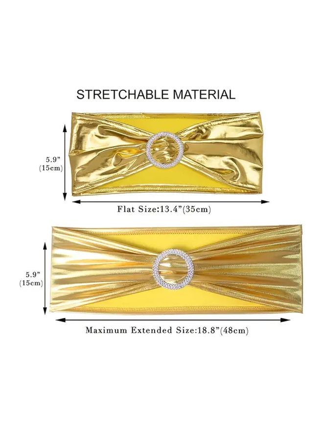 Metallic Stretch Spandex Chair Sashes With Buckle Set Of 30 For Events Color 003 - Image 2