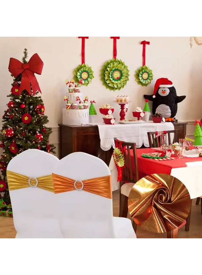 Metallic Stretch Spandex Chair Sashes With Buckle Set Of 30 For Events Color 003 - Image 1