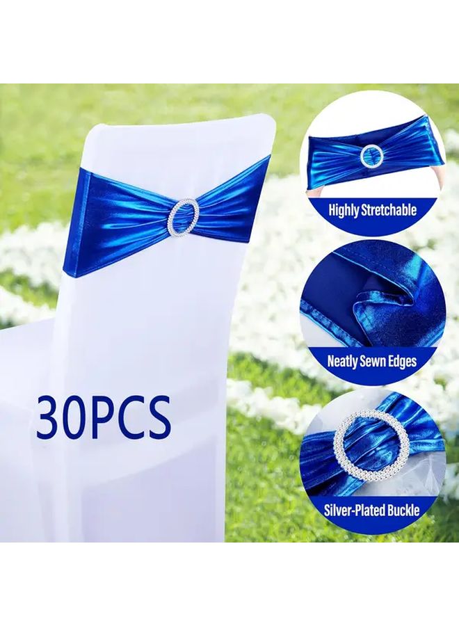 Metallic Stretch Spandex Chair Sashes With Buckle Set Of 30 For Events Color 003 - Image 3