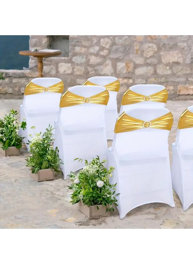 Metallic Stretch Spandex Chair Sashes With Buckle Set Of 30 For Events Color 003 - Image 5