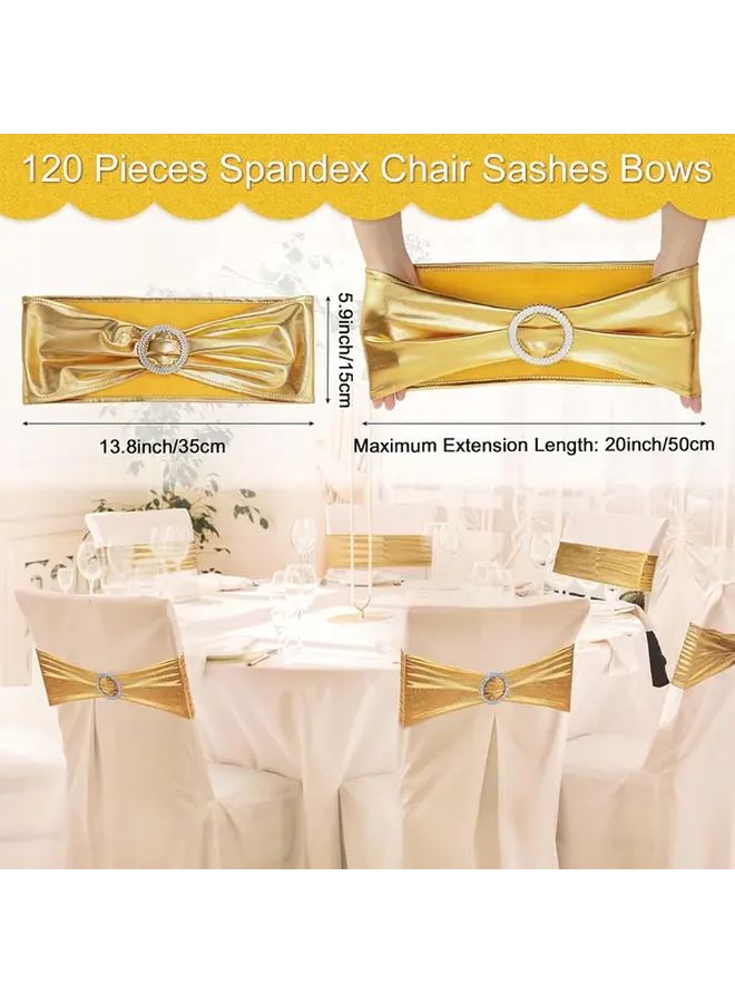 Metallic Stretch Spandex Chair Sashes With Buckle Set Of 30 For Events Color 003 - Image 4