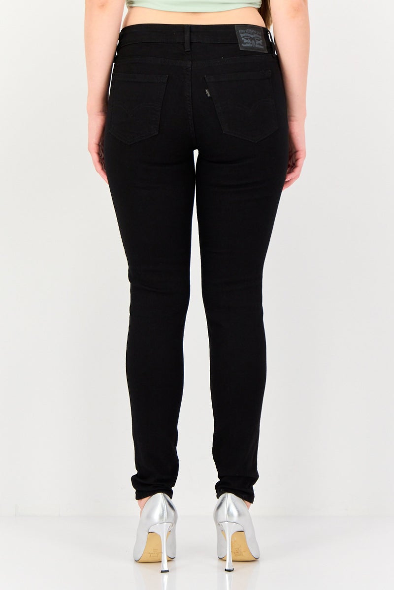 Levi's جينز دنيم ضيق قابل للتمدد للنساء 711، أسود - Image 2