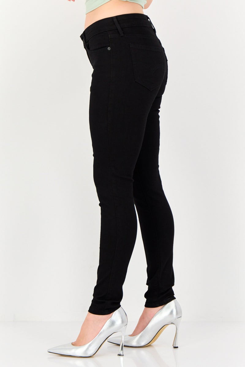 Levi's جينز دنيم ضيق قابل للتمدد للنساء 711، أسود - Image 3