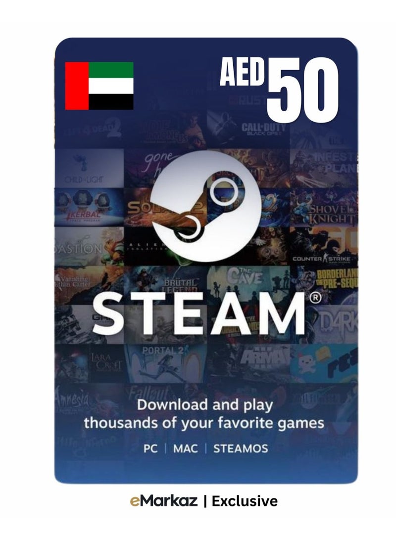 Steam Wallet Card 50 AED for UAE