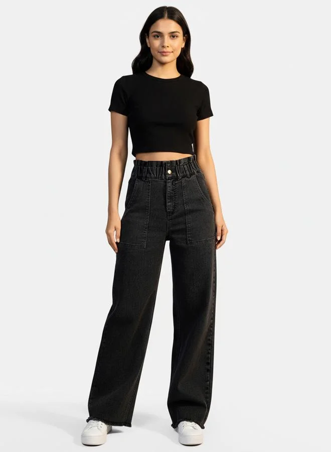 Take Two Take Two Black Mid-Rise Regular Fit Jean